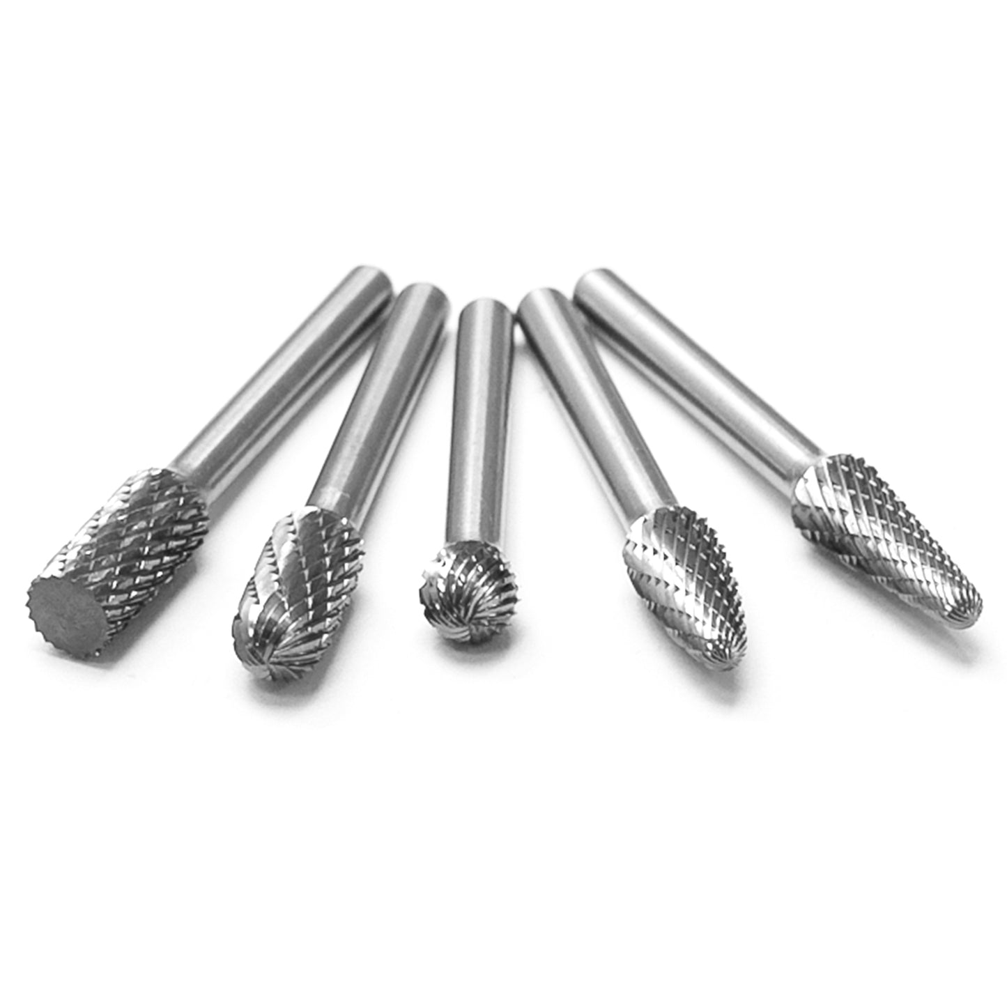 5 PCS Tungsten Carbide Burr Set 1/4 inch ( 6.35 mm) Shank Diameter Rotary Burr File,Set of 5 Pcs