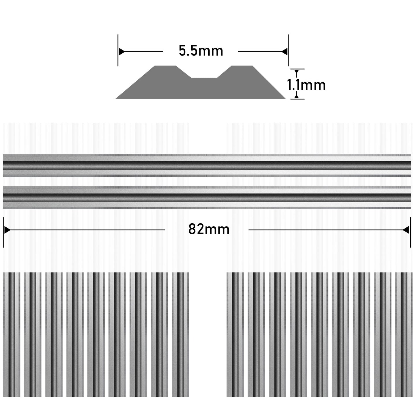 3-1/4 Inch Solid Tungsten Carbide Planer Blades for WEN 6530, Makita 1900B, Hitachi P20V,Freud FE82, 82X5.5X1.1mm, 2Pcs