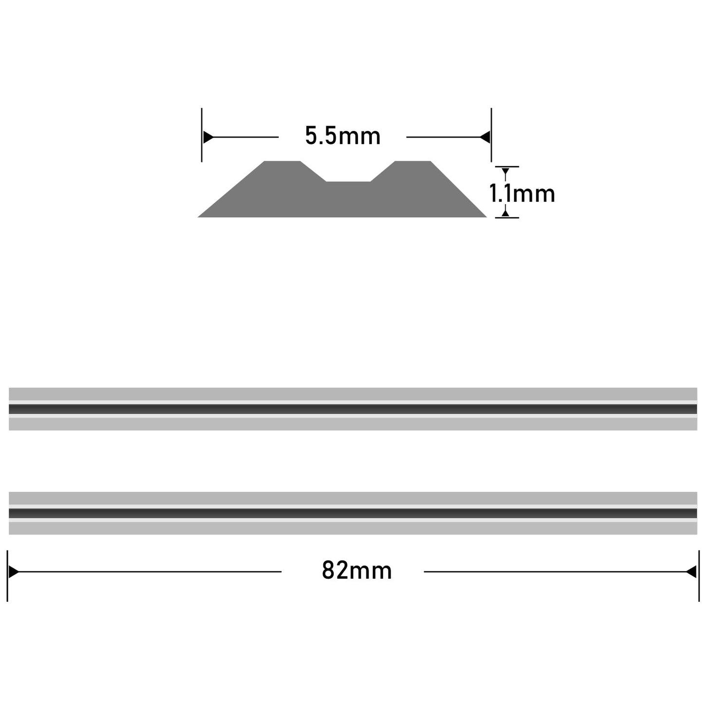 3-1/4 Inch Solid Tungsten Carbide Planer Blades for WEN 6530, Makita 1900B, Hitachi P20V,Freud FE82, 82X5.5X1.1mm, 2Pcs