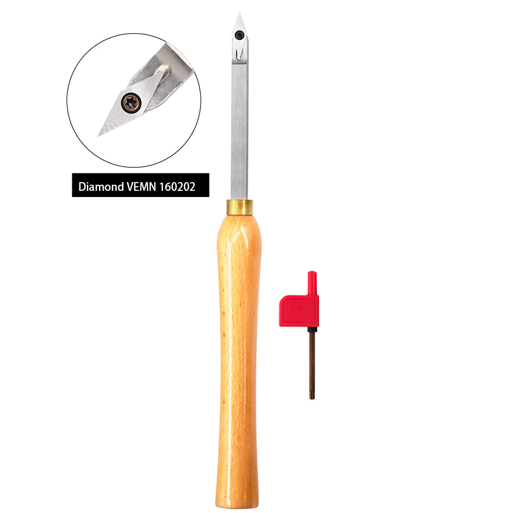 Woodturning Lathe Tools 12-3/5" Set Carbide Tipped Hollower Finisher Rougher Detailer with Wooden Handle 320 mm