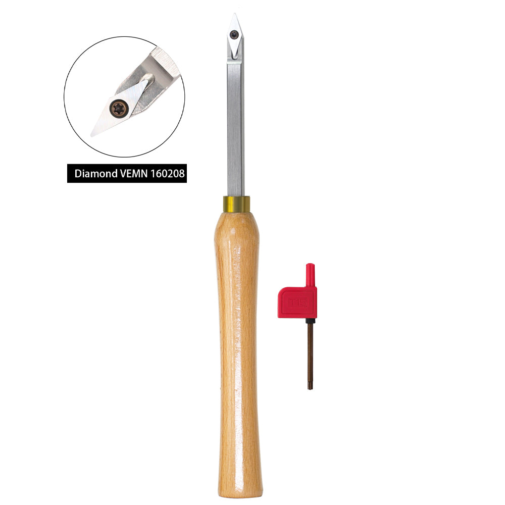 Woodturning Lathe Tools 12-3/5" Set Carbide Tipped Hollower Finisher Rougher Detailer with Wooden Handle 320 mm