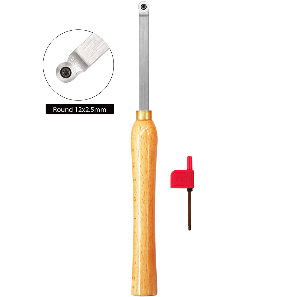 Woodturning Lathe Tools 12-3/5" Set Carbide Tipped Hollower Finisher Rougher Detailer with Wooden Handle 320 mm