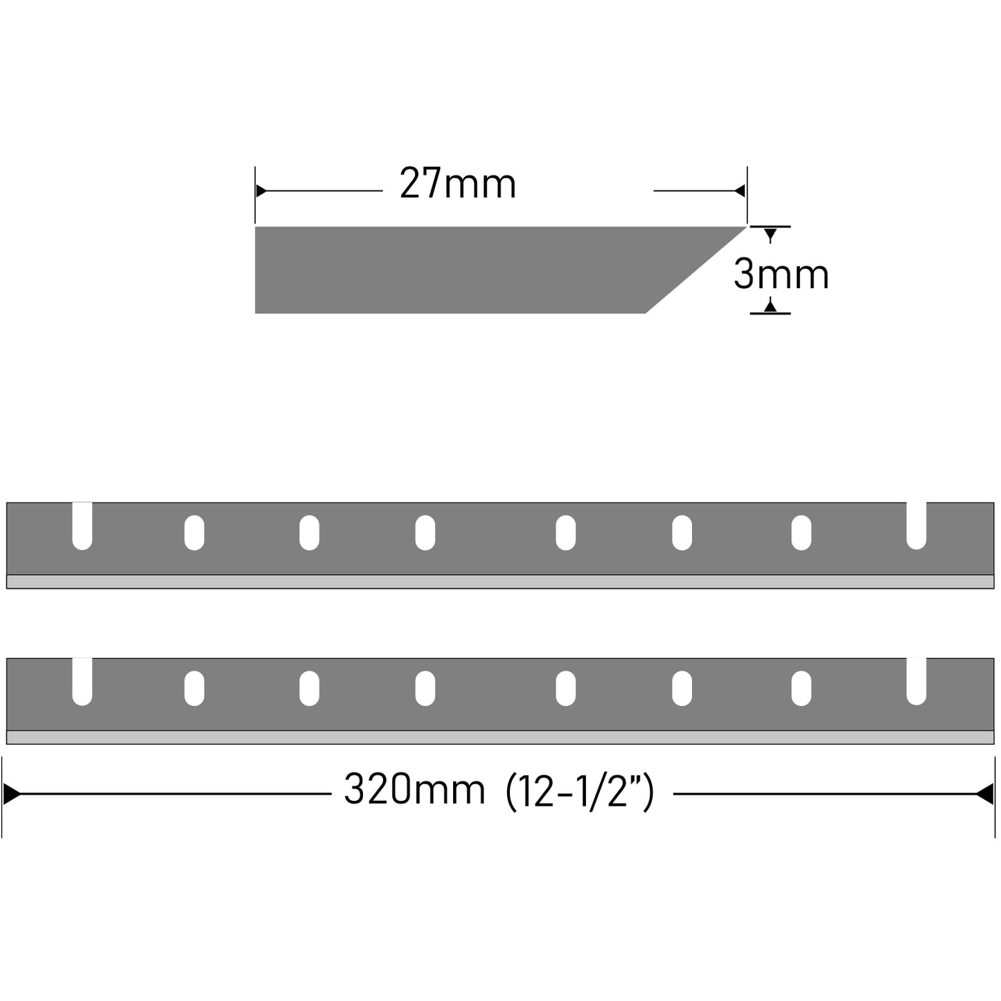 12-1/2 Inch HSS Planer Blades Planer Knives for Dewalt DW733 DW7332 Planer,  12-1/2"X1-1/6"X1/8" , 2Pcs