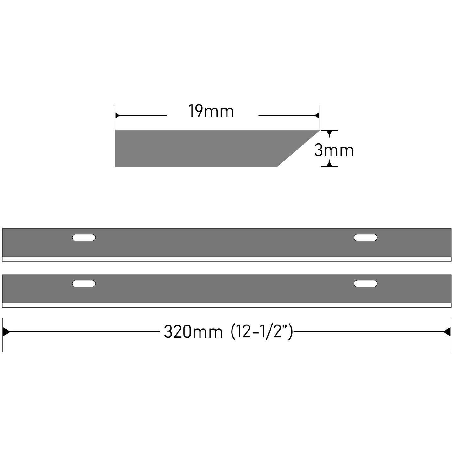 12-1/2 Inch HSS Planer Blades Replacement Planer Knives Cutters for DeWalt DW733 DW7332, 320X19X3mm, 2Pcs