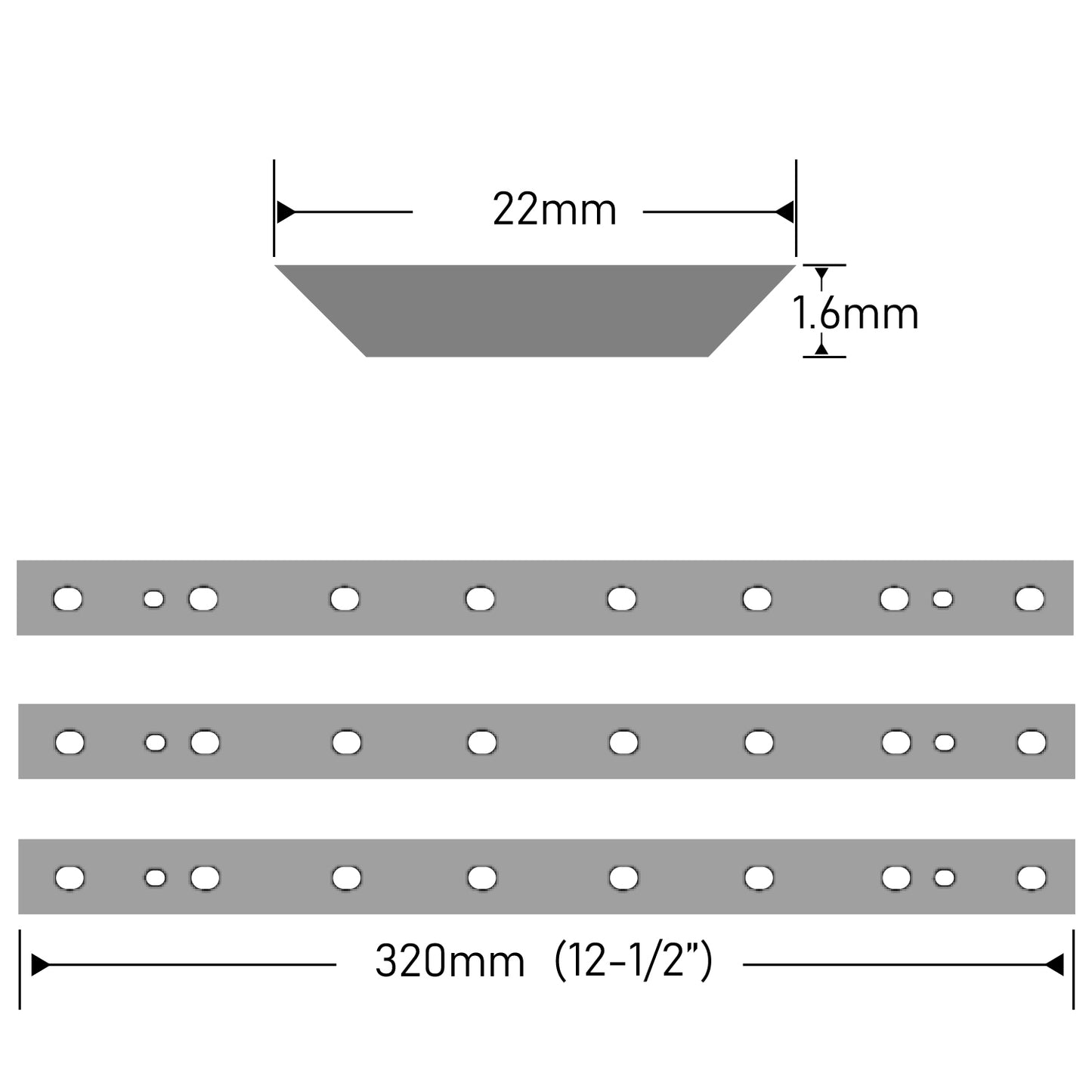 12-1/2 Inch HSS Planer Blades Knives for DeWalt DW734 DW7342 Planers, 12-1/2"X7/8"X1/16",3Pcs