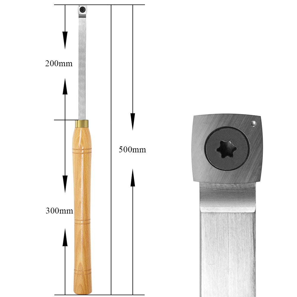 Woodturning Carbide Rougher Lathe Tool with 15 mm Square Radius Carbide Insert Blade 500 mm