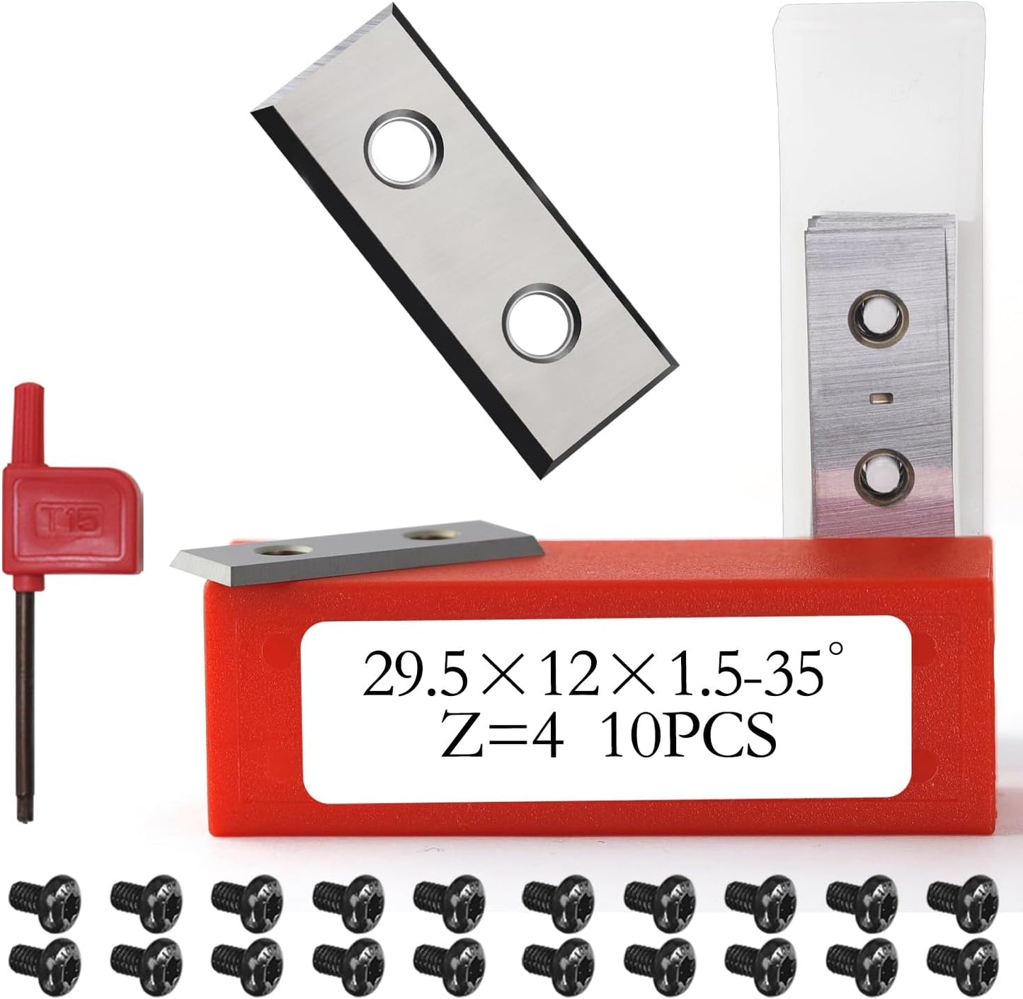 Carbide Inserts 29.5x12x1.5mm-35° Z=4 Reversible Knives for Woodworking Flush Trimming Router Bit