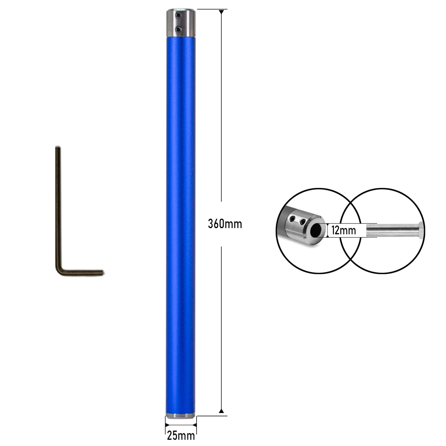 Aluminum Alloy Interchangeable Colored Handle for Woodturning Tool
