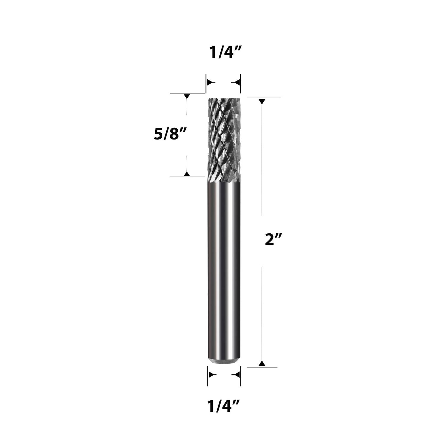 SA-1 Tungsten Carbide Burr 1/4 inch ( 6.35 mm) Shank Cylinder Shape Double Cut Rotary File