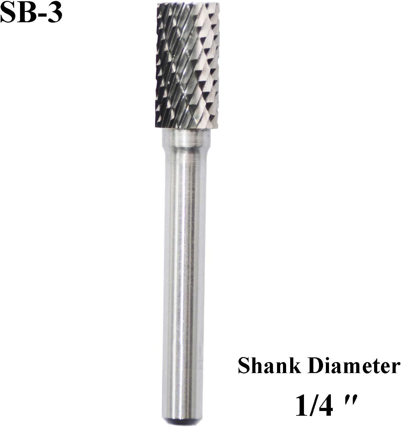 SB-3 Tungsten Carbide Burr Cylinder with End Cut Shape 1/4 inch (6.35 mm ) Rotary Burr File