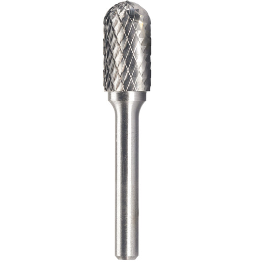 SC-5 Tungsten Carbide Burr 1/4 inch ( 6.35 mm) Shank Diameter Ball Nosed Cylinder Shape Rotary Burr File
