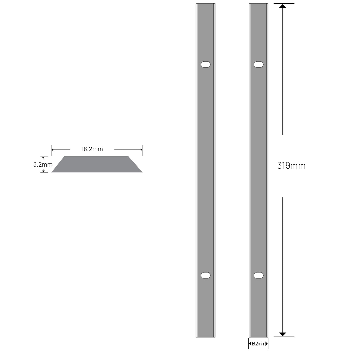 12-1/2 Inch HSS Planer Blades Replacement Knives Cutters Double Edges for Mophorn Craftsman Mb1931 Emb1931, 319X18.2X3.2mm,2Pcs