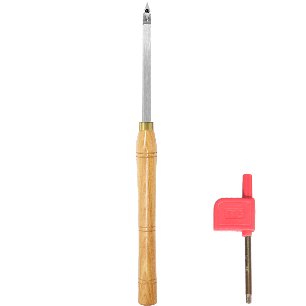 Woodturning Detailer VEMN160202 Diamond Carbide Insert Blade Carbide Tipped Turning Lathe Chisel Tool with Solid Wooden Handle 500mm