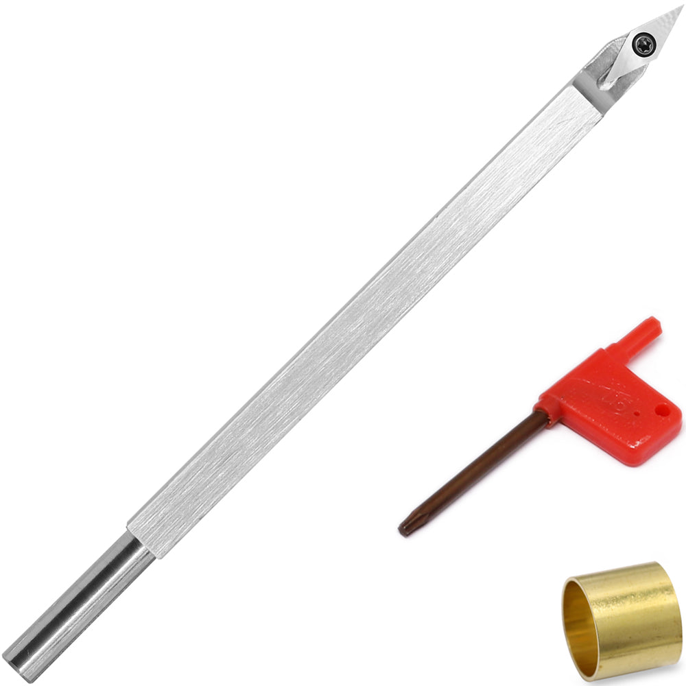 Woodturning Tool Detailer Carbide Tipped Lathe Chisel Bar With VEMN 160202 Diamond Carbide Insert Cutter for Wood DIY