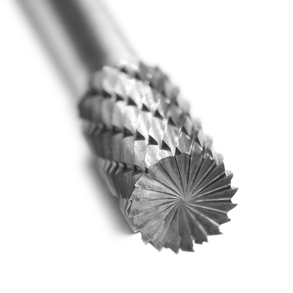 SB-3 Tungsten Carbide Burr Cylinder with End Cut Shape 1/4 inch (6.35 mm ) Rotary Burr File