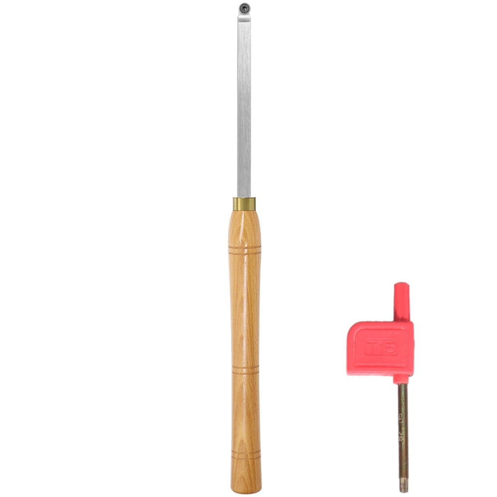 Woodturning Finisher Ci5 8.9mm Round Carbide Insert Blade Carbide Tipped Turning Lathe Chisel Tool with Solid Wooden Handle 500mm