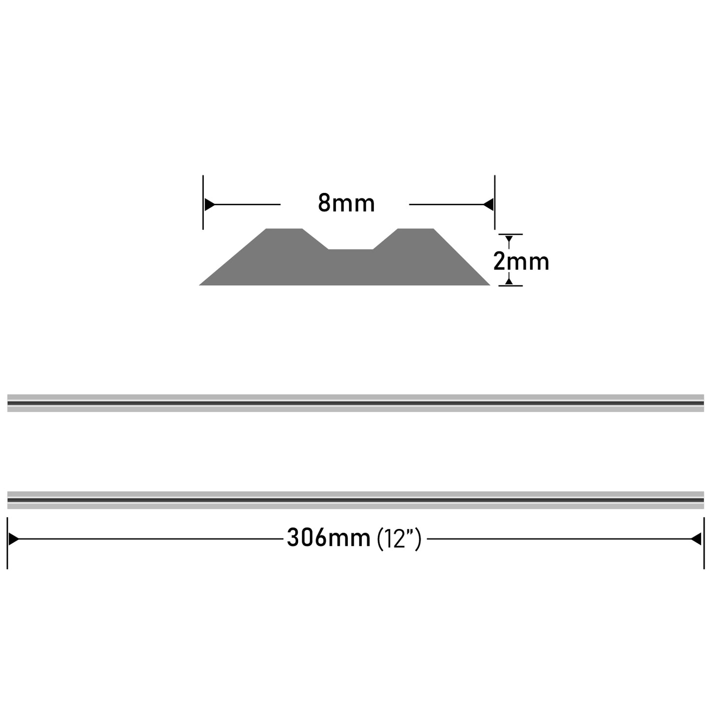 12"Inch HSS Planer Blades Knives 2-Edge for Makita 2012 and 2012NB Thickness Planer, 2Pcs/4Pcs, 306x8x2mm