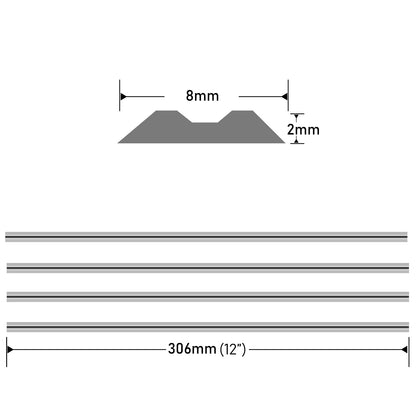 12"Inch HSS Planer Blades Knives 2-Edge for Makita 2012 and 2012NB Thickness Planer, 2Pcs/4Pcs, 306x8x2mm
