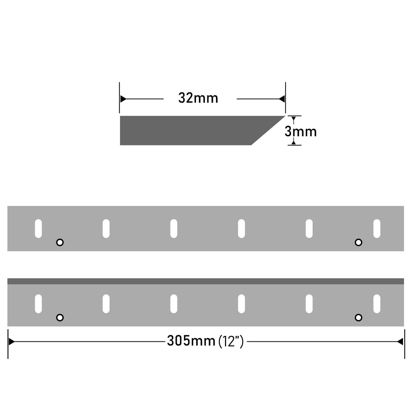12"Inch HSS Planer Blades Knives Replacement for Makita 2012NB 2012 Thickness Planer, 2Pcs,305x32x3mm