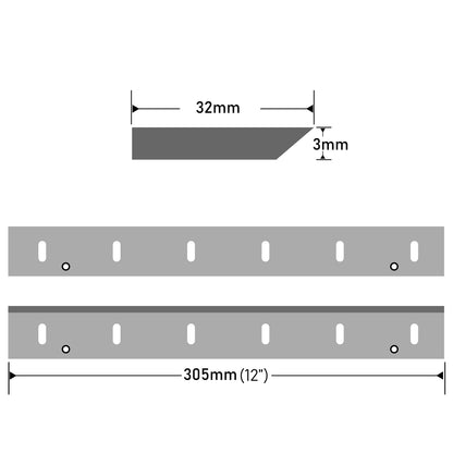 12"Inch HSS Planer Blades Knives Replacement for Makita 2012NB 2012 Thickness Planer, 2Pcs,305x32x3mm