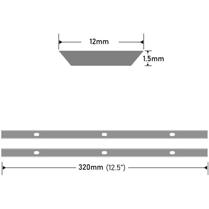 12-1/2 Inch HSS Planer Blades Cutter for Delta 22-560 22-565, Wen 6550 6550T PL1252 Planers, 12-1/2" x 1/2" x 1/16" , Set of 2