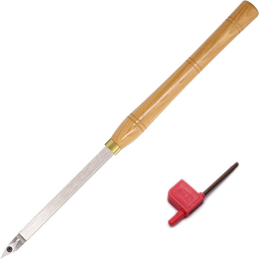 Woodturning  Detailer VEMN160202 Diamond Carbide Insert Blade Carbide Tipped Turning Lathe Chisel Tool with Solid Wooden Handle 500mm