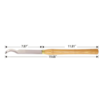 Woodturning Swan Neck Hollower Slight Curve with Ci3 12 mm Round Carbide Insert Blade Carbide Tipped Turning Lathe Chisel Tool with Solid Wooden Handle 500 mm
