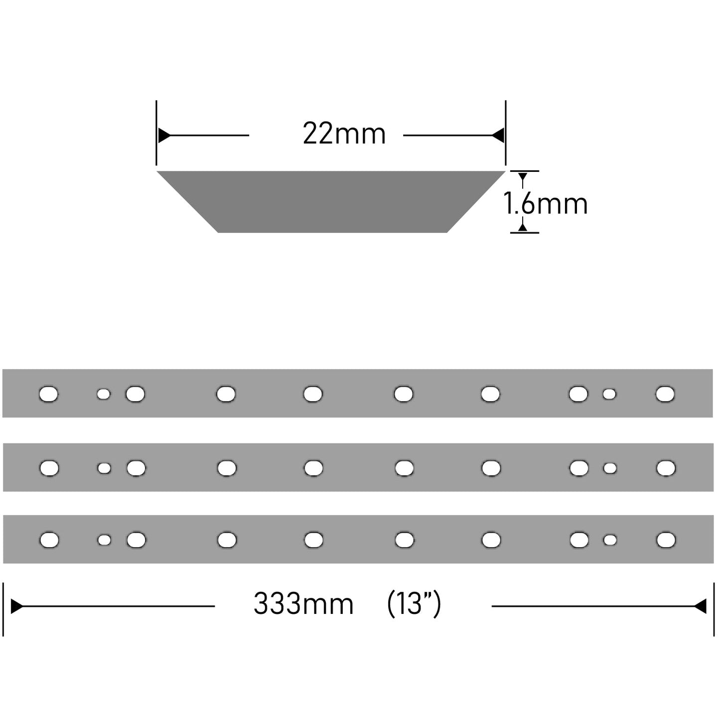 13 Inch HSS Planer Blades Knives for Dewalt DW735 DW735X Planers, 13"X7/8"X1/16", 3Pcs