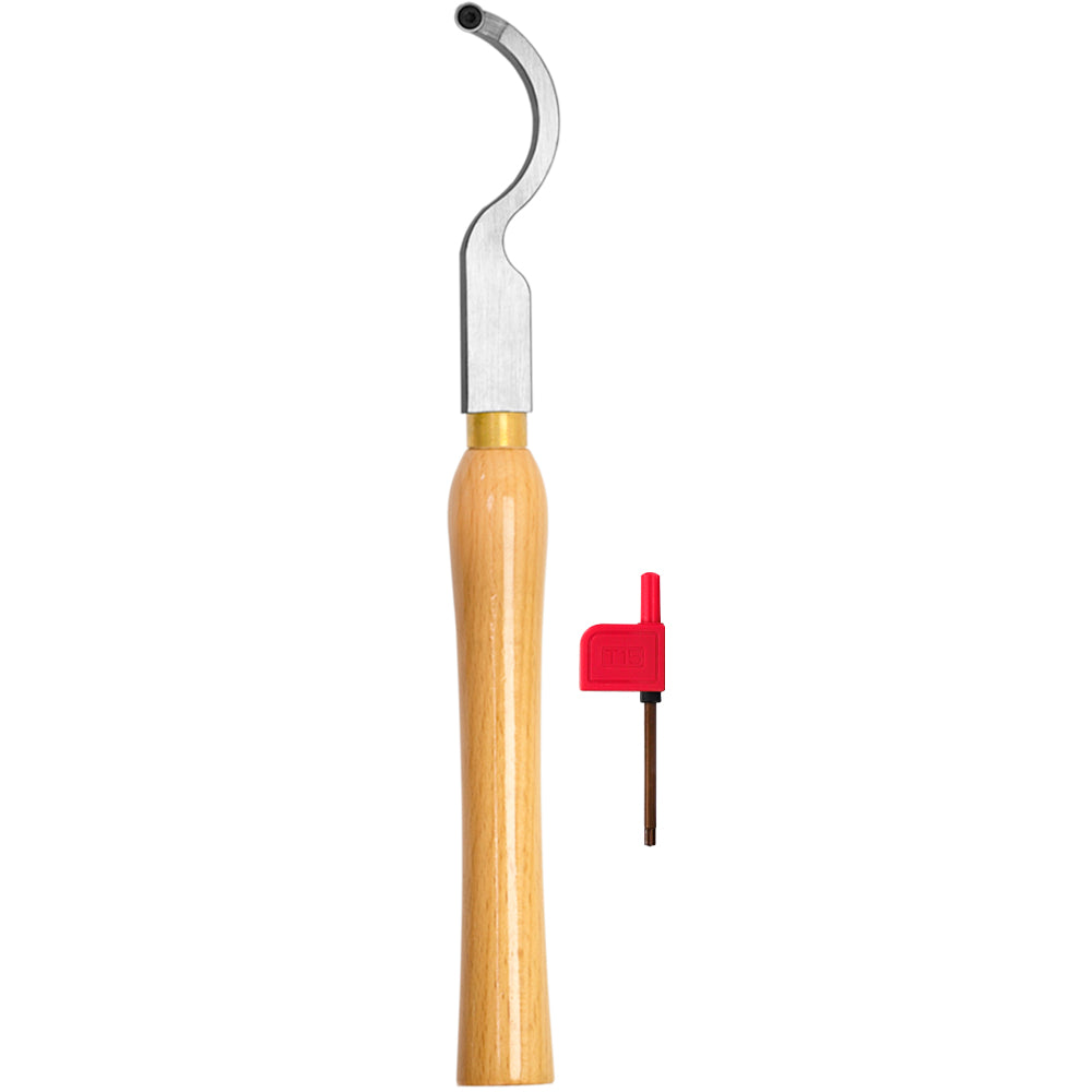 Woodturning Lathe Tools 12-3/5" Set Carbide Tipped Hollower Finisher Rougher Detailer with Wooden Handle 320 mm