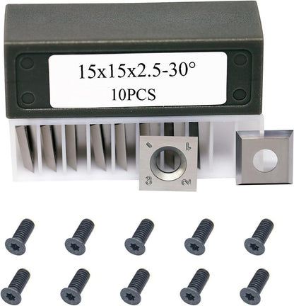 15x15x2.5mm Woodworking Carbide Inserts Blades for Wahuda ITECH & Northtech Planer Jointer Spiral Helical Cutterheads
