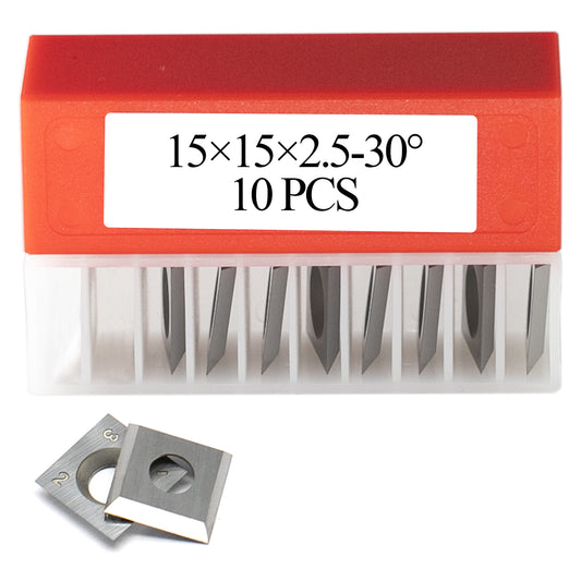 15x15x2.5mm Woodworking Carbide Inserts Blades for Wahuda ITECH & Northtech Planer Jointer Spiral Helical Cutterheads