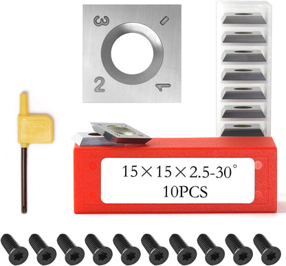 15x15x2.5mm Woodworking Carbide Inserts Blades for Wahuda ITECH & Northtech Planer Jointer Spiral Helical Cutterheads