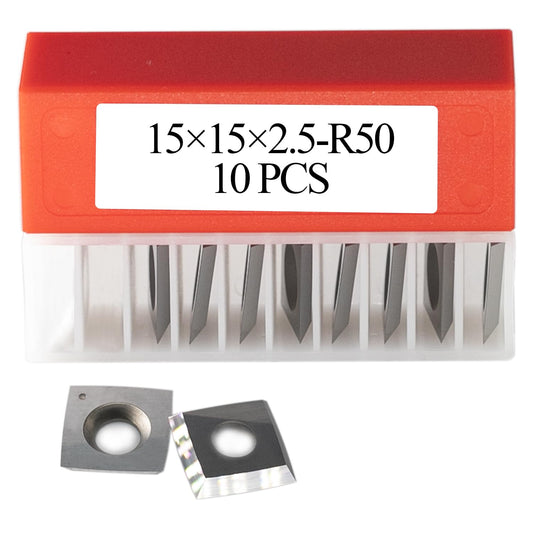 Woodworking Carbide Inserts Cutters 15x15x2.5mm-30°-R50 Replacement Knife for Grizzly Woodmaster Jointer Spiral Helical Cutterheads