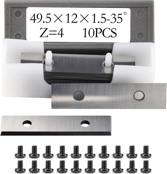 Carbide Inserts Cutter 49.5x12x1.5mm-35° Z=4 Tungsten Blades for Woodworking Flush Trimming Router Bits