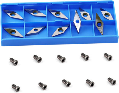 Woodturning Diamond Shape VEMN160208  Indexable  Ci4 Carbide Insert Knife Replacement Cutter for EWT  Detailer Wood Turning Tools