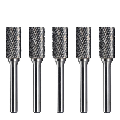 SA-5 Tungsten Carbide Burr 1/4 inch ( 6.35 mm) Shank Cylinder Shape Double Cut Rotary Burr File