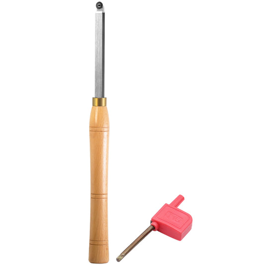 Woodturning Finisher Carbide Tipped  Ci3 12mm Round Carbide Insert  Wood Turning Lathe Tool Bar with Solid Wooden Handle 400mm