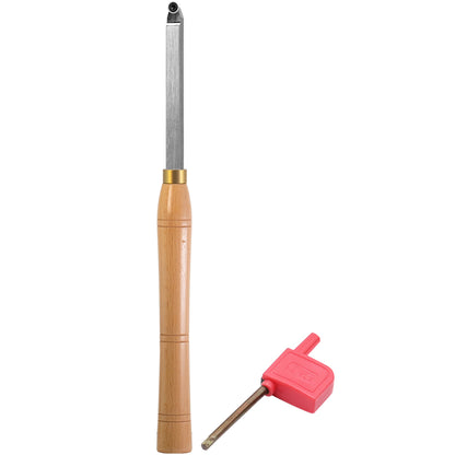 Woodturning Finisher Carbide Tipped 8.9mm Round Ci5 Carbide Insert  Wood Turning Lathe Tool Bar with Solid Wooden Handle 400mm