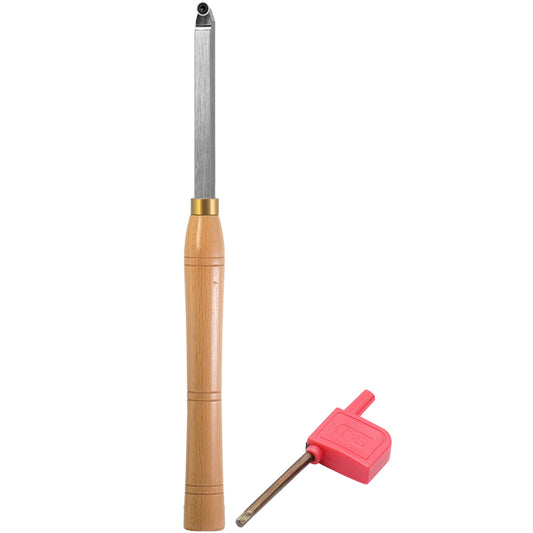 Woodturning Finisher Carbide Tipped 8.9mm Round Ci5 Carbide Insert  Wood Turning Lathe Tool Bar with Solid Wooden Handle 400mm