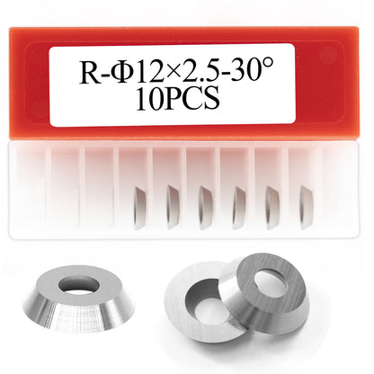 Woodturning Carbide Inserts Knife 12x2.5mm-30° Round Shape Indexable Tungsten Carbide Cutters Replacement Blades for EWT Finisher or Hollower  Wood Turning Tools