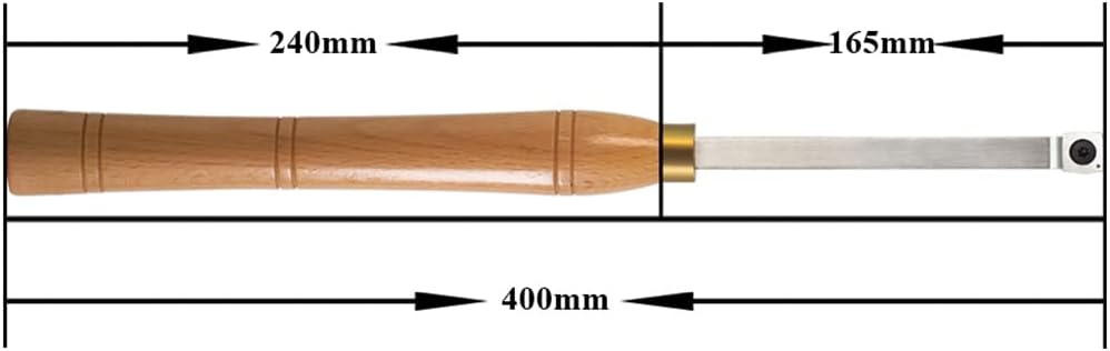 Woodturning Mid Rougher Carbide Tipped 14mm Square Carbide Insert  Wood Turning Lathe Tool Bar with Solid Wooden Handle 400mm