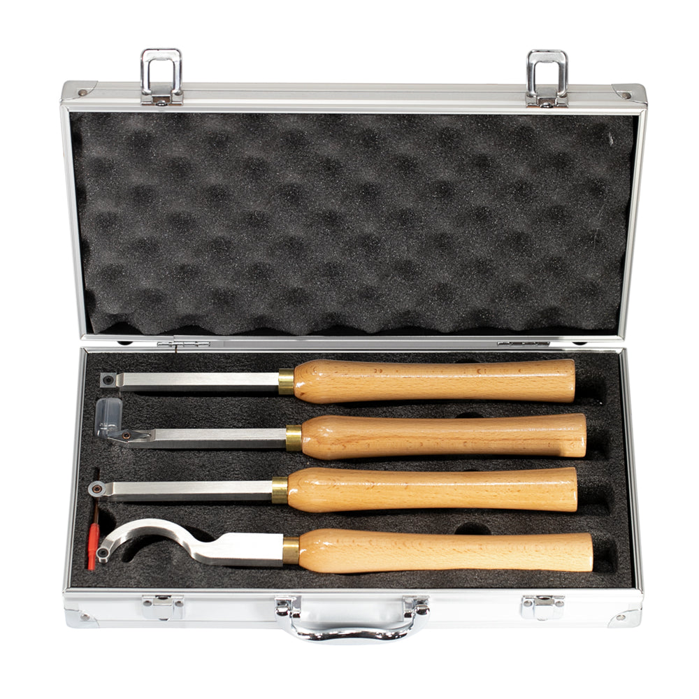 Woodturning Lathe Tools 12-3/5" Set Carbide Tipped Hollower Finisher Rougher Detailer with Wooden Handle 320 mm