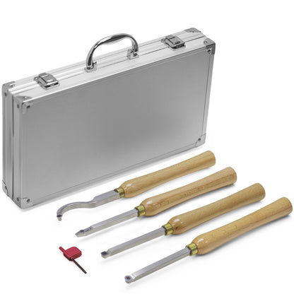 Woodturning Lathe Tools 12-3/5" Set Carbide Tipped Hollower Finisher Rougher Detailer with Wooden Handle 320 mm